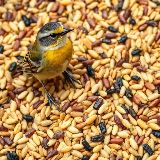 Peanuts for birds in mesh feeder