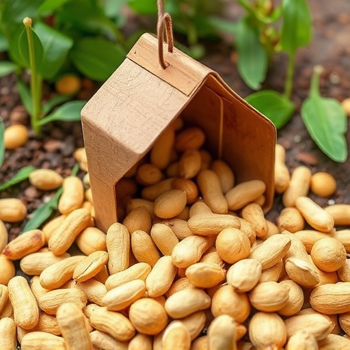 Peanuts scattered on garden feeding tray