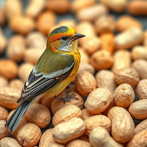 Peanuts spilling from open seed bag
