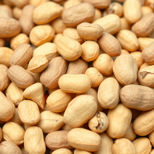 Peanuts spilling from open seed bag