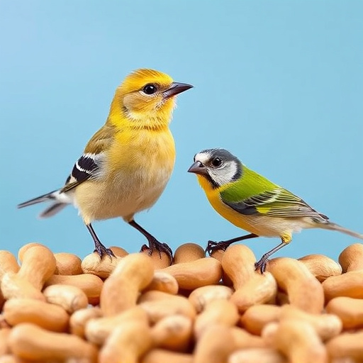 Peanuts spilling from open seed bag