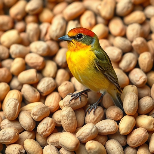 Peanuts spilling from open seed bag