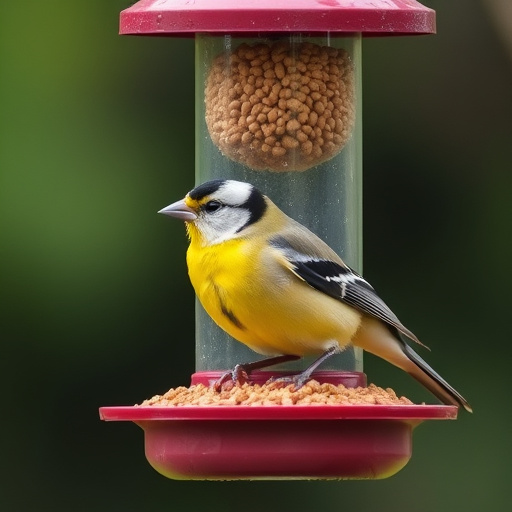 Perching finches enjoying dried mealworms