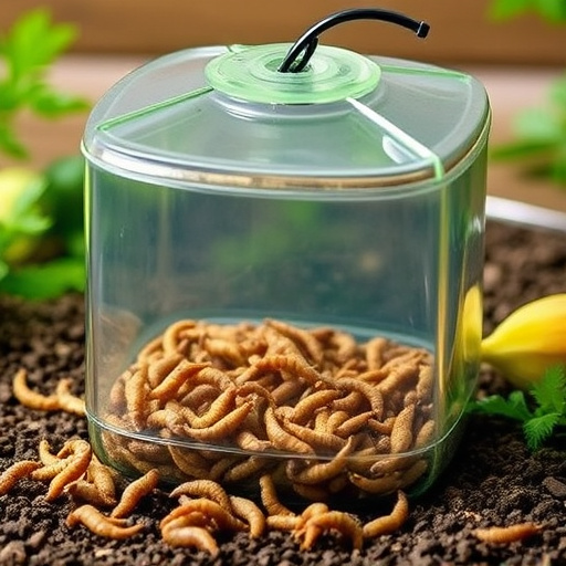Plastic mealworm tube with bird visitors
