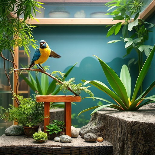 Rain cover sheltering ground bird feeding station