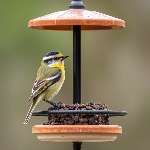 Rainproof feeder hanging in garden
