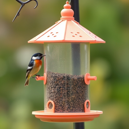 Rainproof feeder hanging in garden