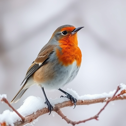 Redwings feeding on berries in snow