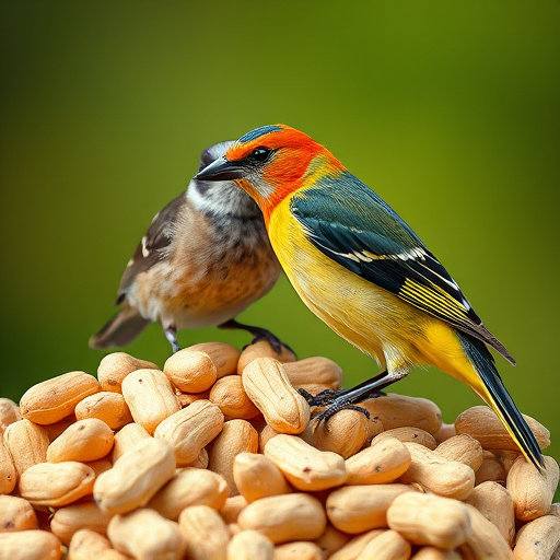 Refill scoop of peanuts for birds