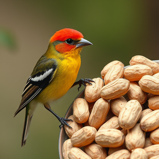 Refill scoop of peanuts for birds
