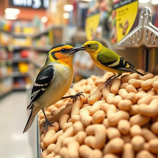 Refill scoop of peanuts for birds