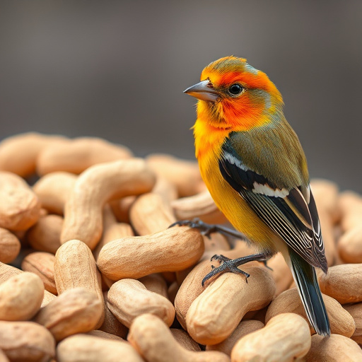 Refill scoop of peanuts for birds