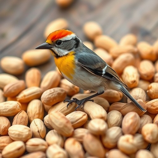 Refill scoop of peanuts for birds