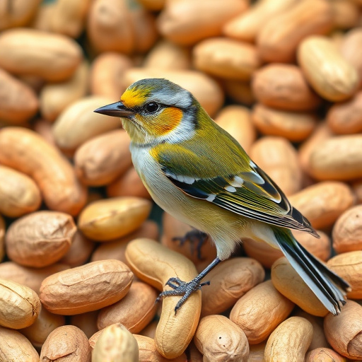 Refill scoop of peanuts for birds