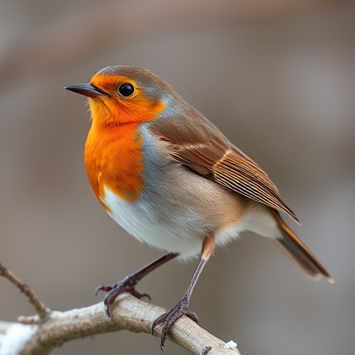 Robin eating mealworms from garden dish