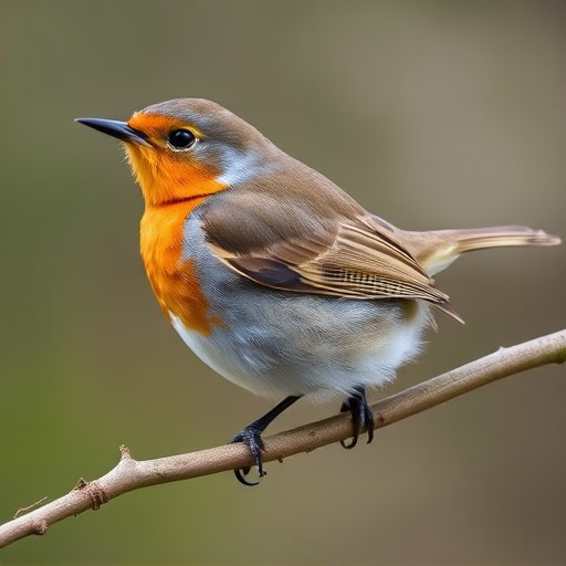 Robin feeding chick in spring nest