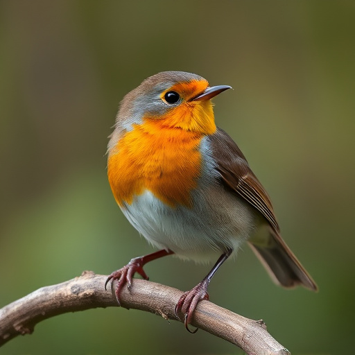 Robin feeding chick in spring nest