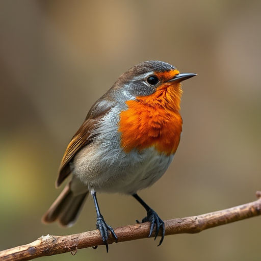Robin feeding chick in spring nest