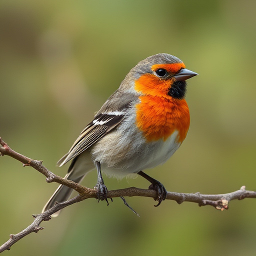 Robin feeding on mealworms in dish