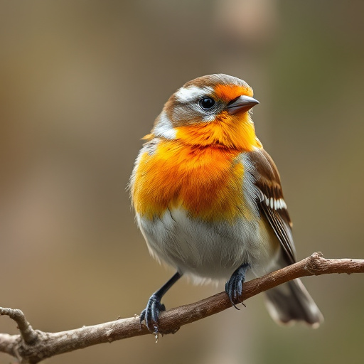 Robin feeding on mealworms in dish