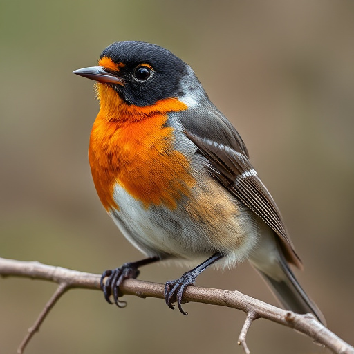 Robin feeding on sunflower hearts