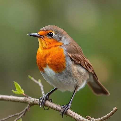 Robin feeding on sunflower hearts
