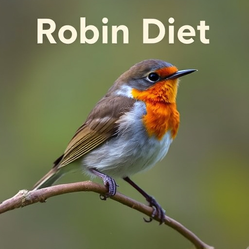 Robin near tray of suet pellets
