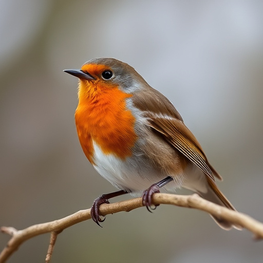 Robin nibbling on chopped fruit pieces