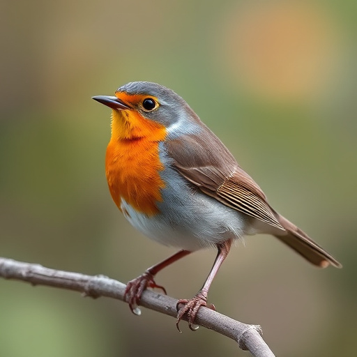 Robin pecking food from bird table