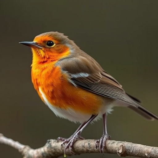 Robin pecking food from bird table