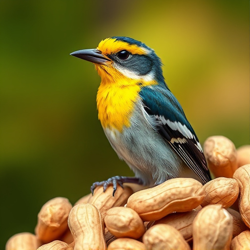 Robin perched near peanut feeder