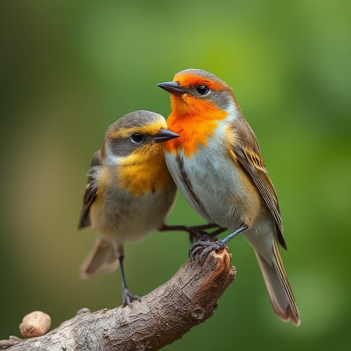 Robin perched near peanut-filled feeder