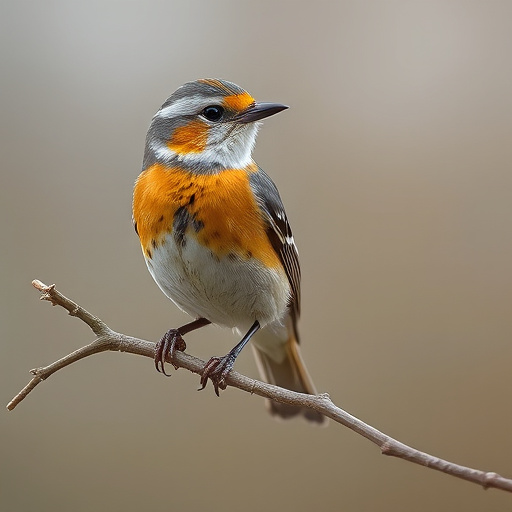 Robins and tits eating from hanging feeder