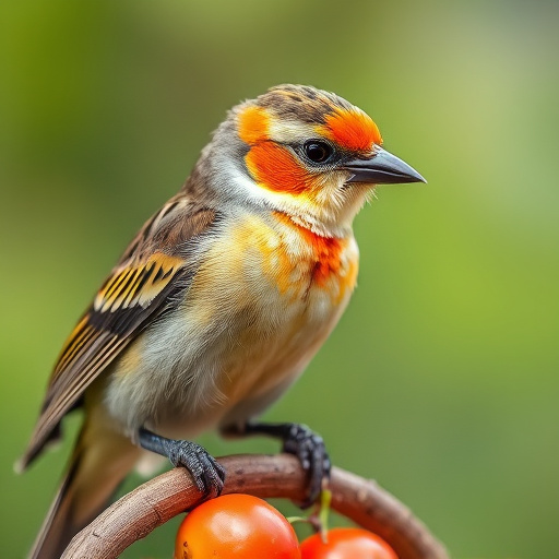 Robins and tits eating from hanging feeder