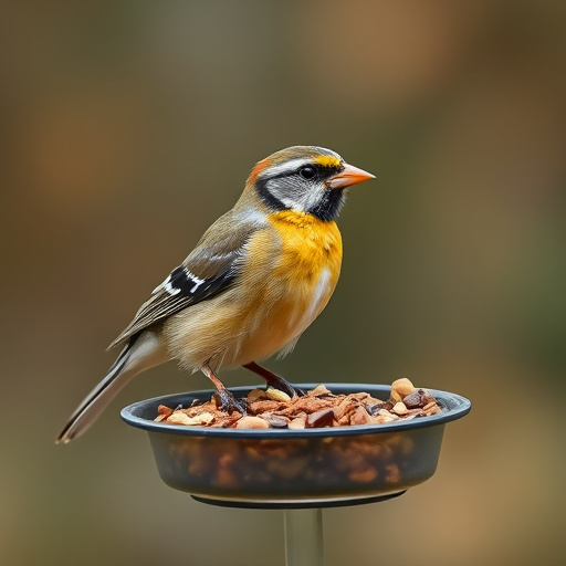 Robins feeding on low garden tray