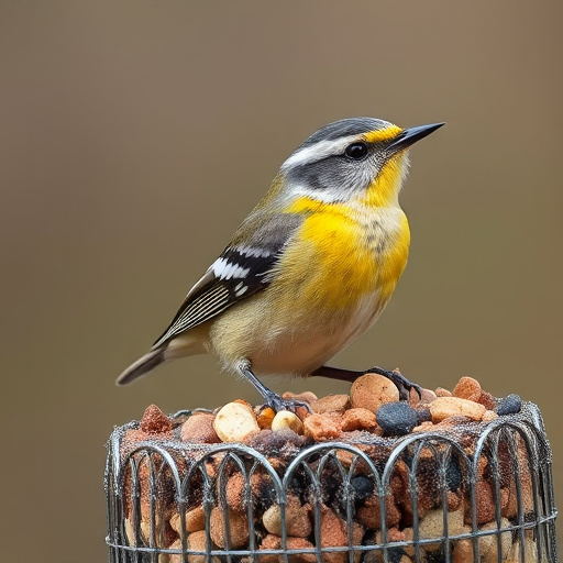 Robins feeding on no-mess seed