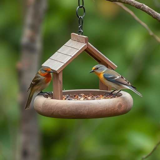 Round hanging table with suet blocks
