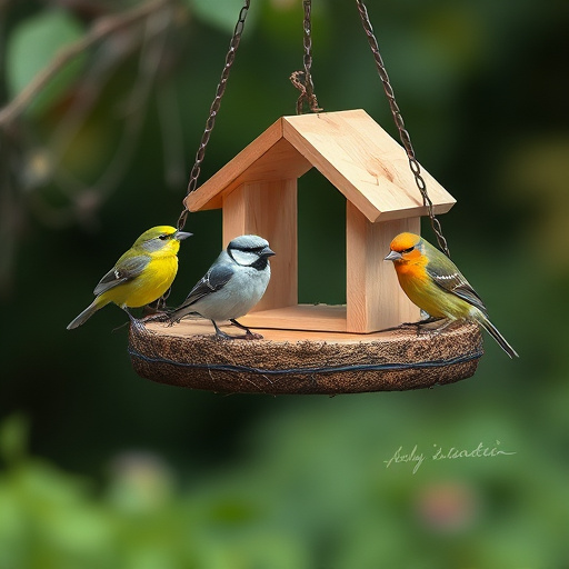 Round hanging table with suet blocks