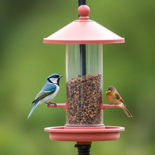 Rustic bird table swaying gently