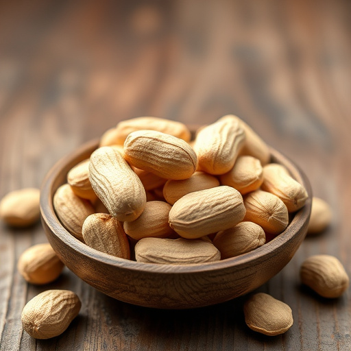 Rustic container filled with bird peanuts