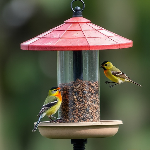 Rustic ground feeder with weatherproof top