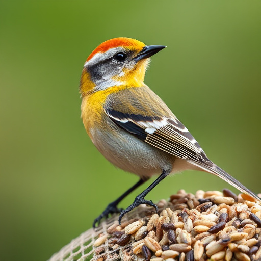 Seed mix scattered on bird table