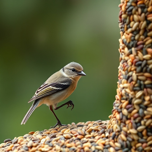 Seed mix scattered on bird table