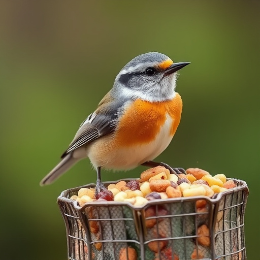 Seed mix scattered on bird table