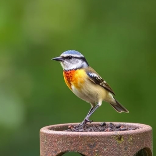 Selection of bird foods on garden table