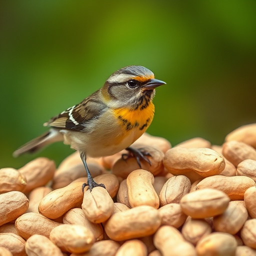 Selection of bird peanuts in bags