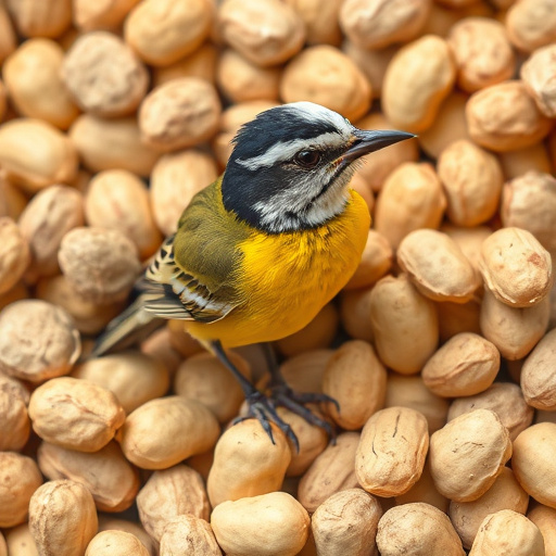 Selection of bird peanuts in bags
