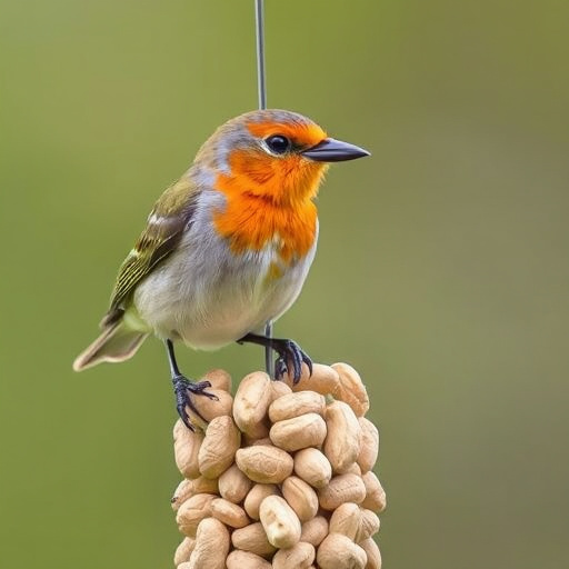 Selection of bird peanuts in bags