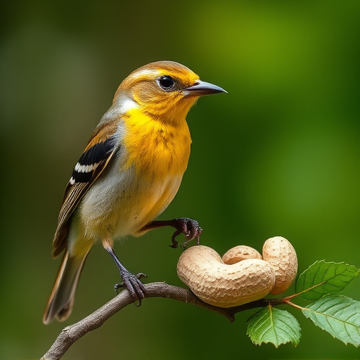 Selection of bird peanuts in bags