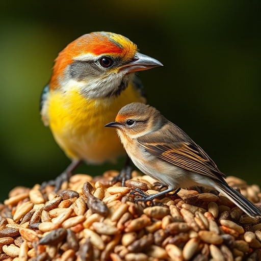Shopper comparing bird seed prices